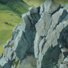 Lakeland Crag. Near Scafell  oil on board  305mm x 610mm