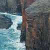 Red Cliffs. Stormy Sea. Muckle Roe  Watercolour and gouache  570 x 382mm
